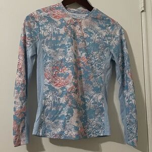 Huk Abstract Blue and Pink Long Sleeve Tee Size XS